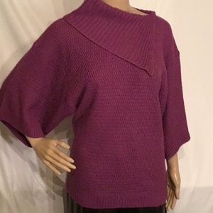 LEA Apparel Women’s SZ S Cowl Neck purple Sweater